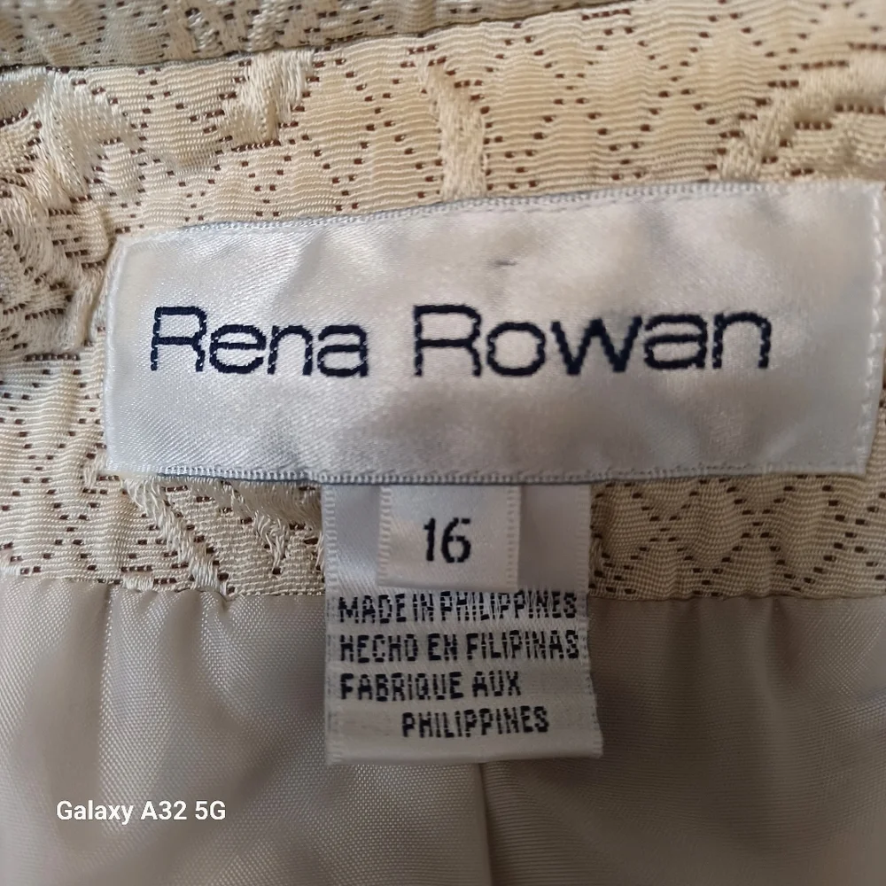 Rena Rowan Women Size 16 Cream Floral Textured Blazer Jackets